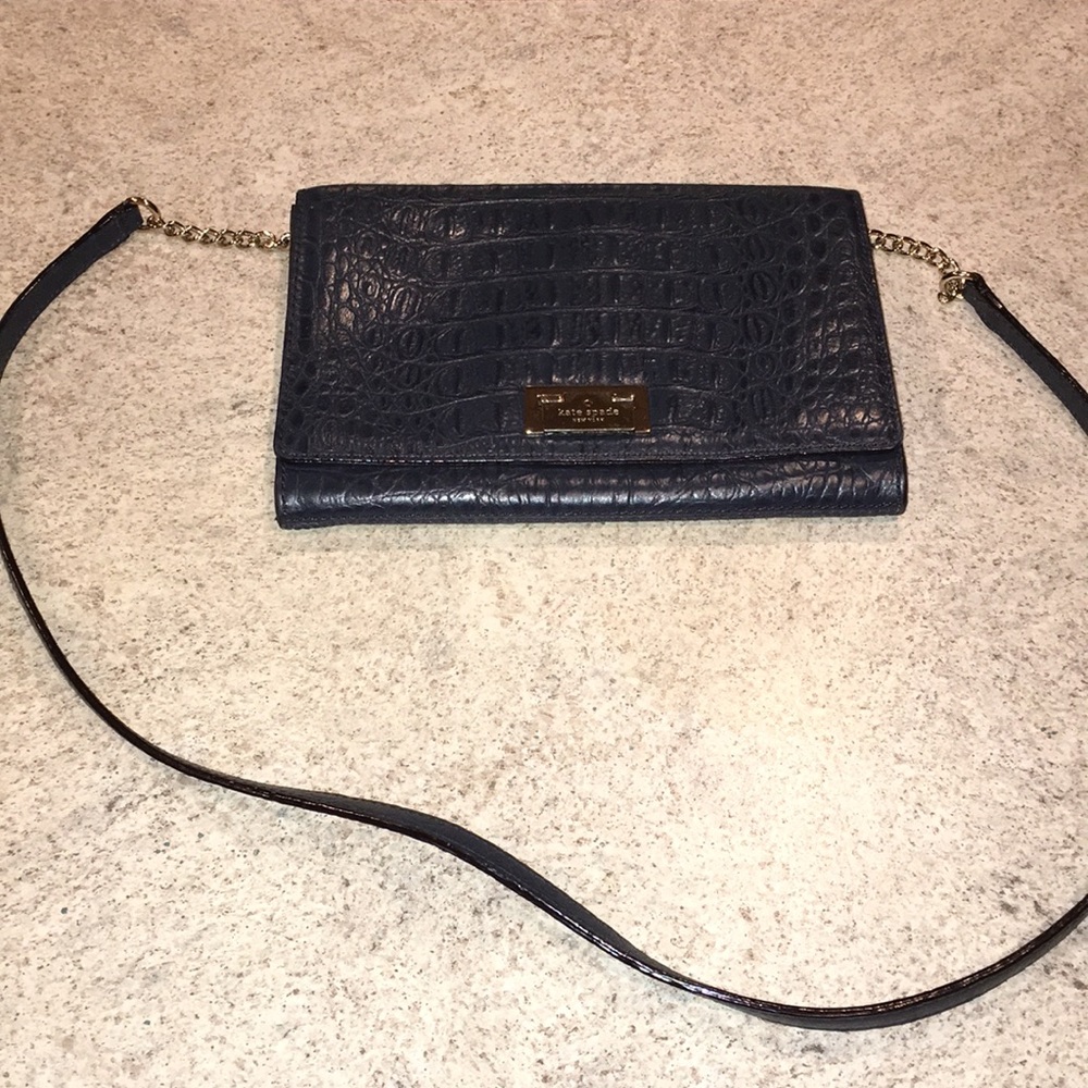 KATE SPADE CROC PRINT REAL LEATHER CROSSBODY